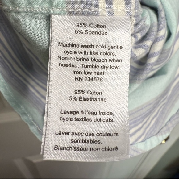 Vineyard Vines Slim Fit Murray Shirt Size Small Blue Green White Stripes GUC - Picture 5 of 5